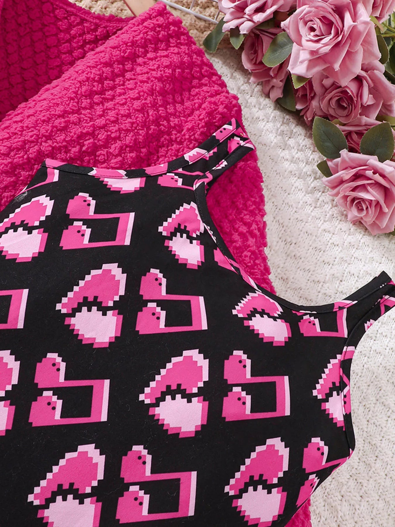 Children's Printed Dress and Cardigan Set by Trendsi