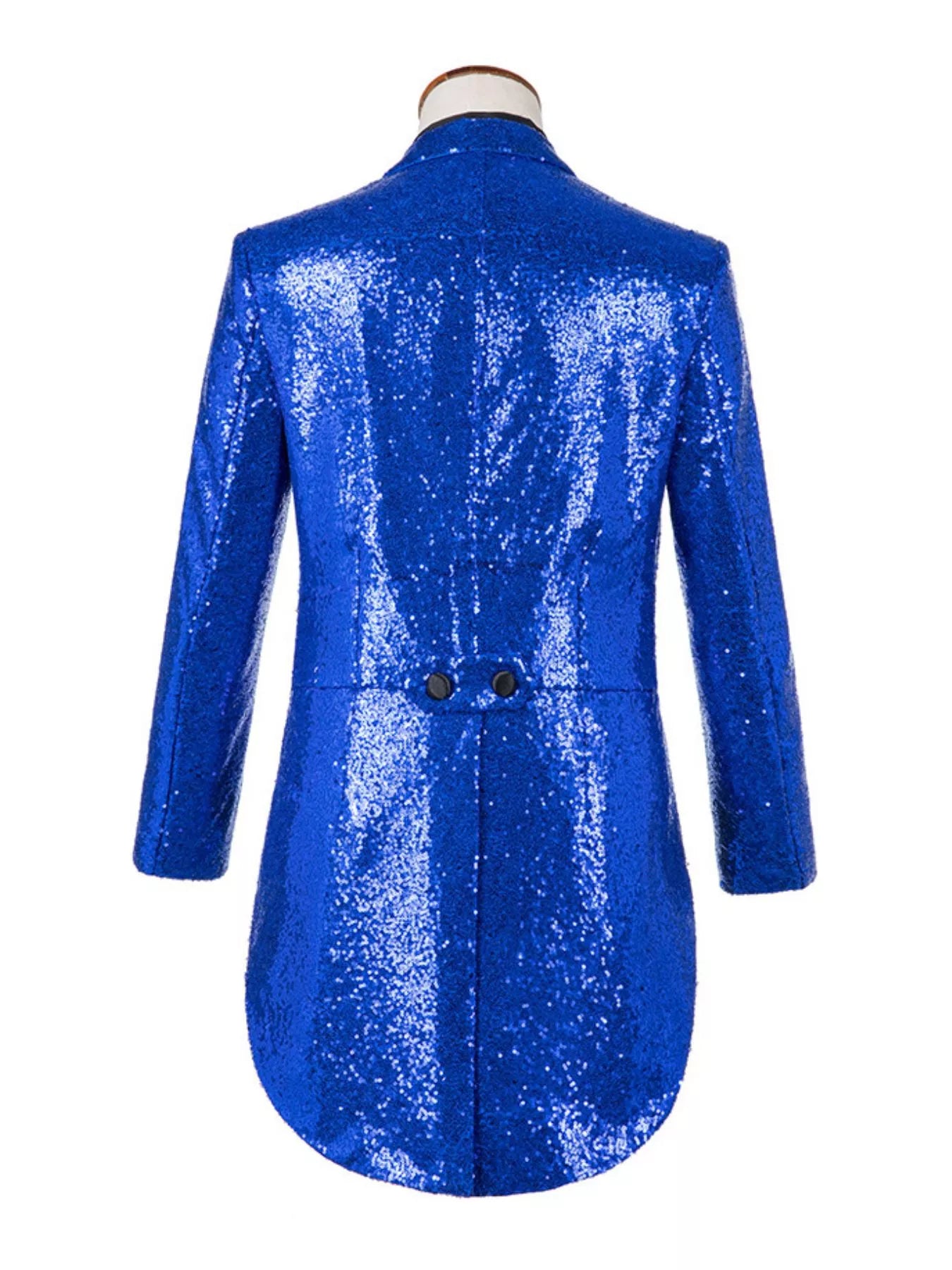 Men's Plus Size Sequin Button Up Long Sleeve Tailcoat Blazer by Trendsi