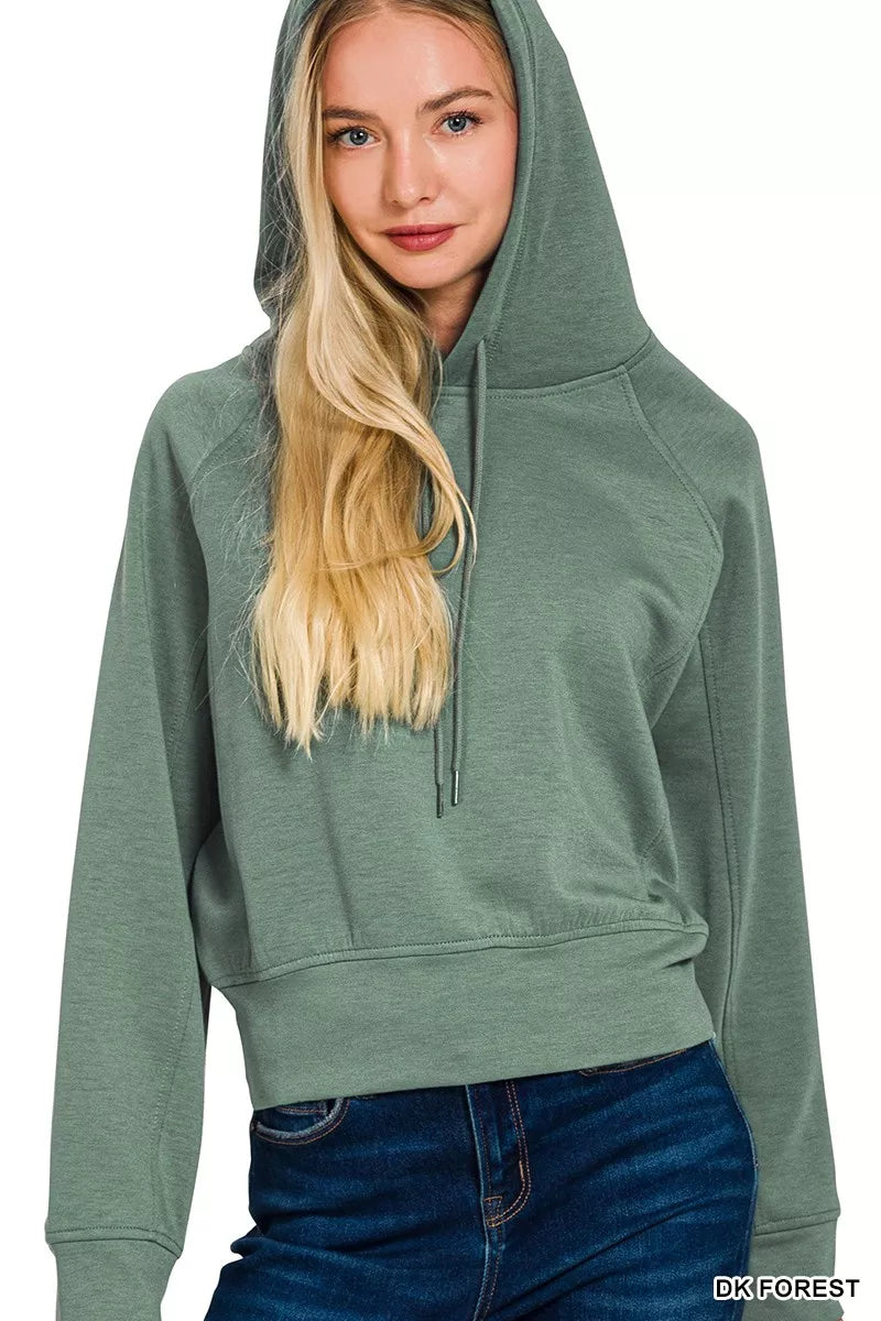 Zenana Drawstring Scuba Hoodie by Trendsi