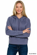 Zenana Drawstring Scuba Hoodie by Trendsi