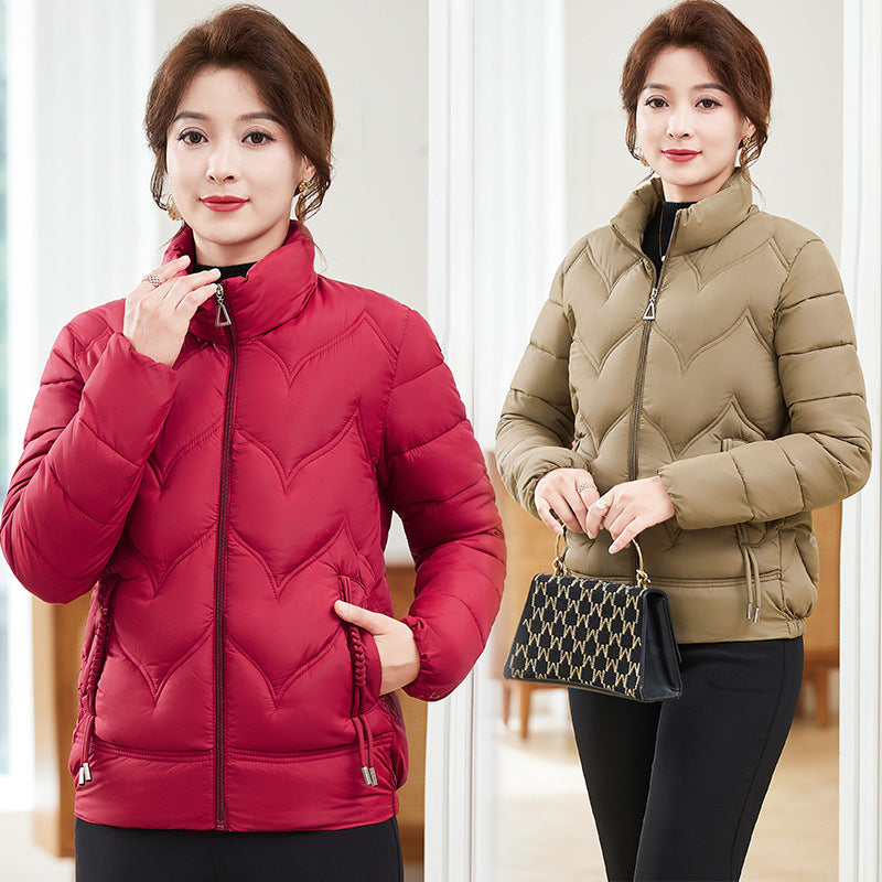 Fashion Stand Collar Pure Color Cotton Clothing Women by DC-THE CEO