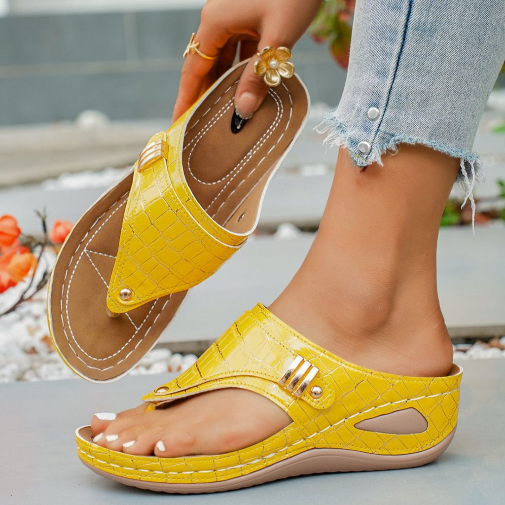 Toe Post Wedge Sandals by Trendsi