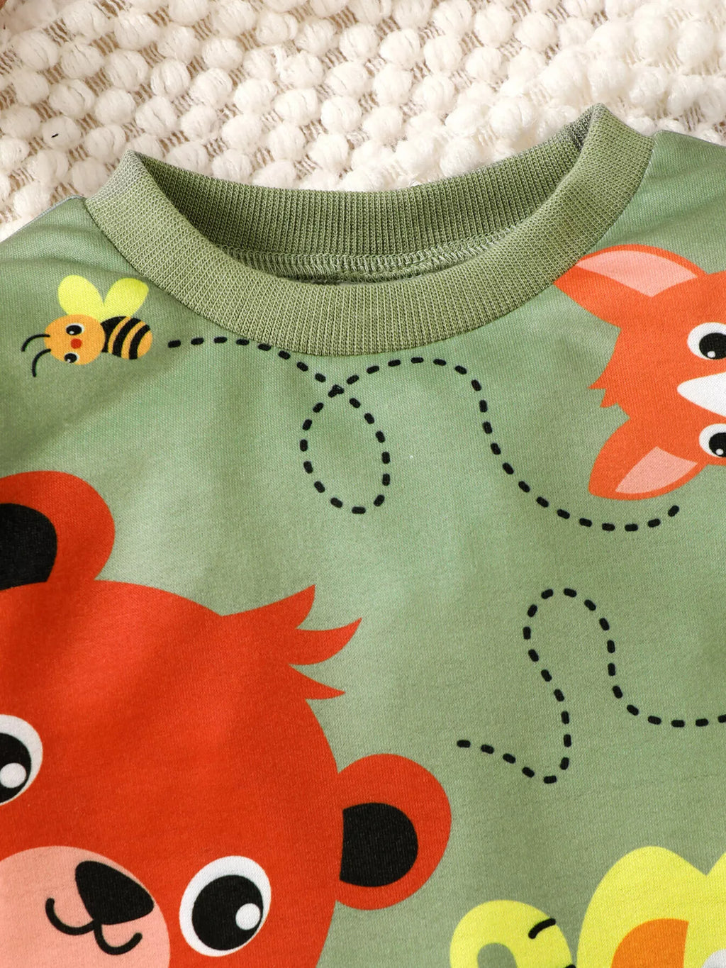 Children's Cartoon Animal Print Sweatshirt & Jeans Set by Trendsi