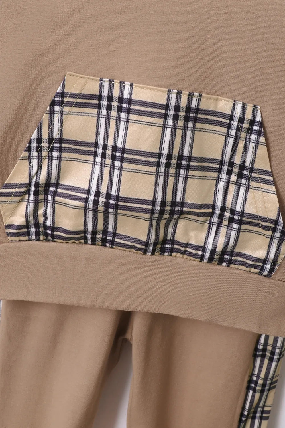 Children's Plaid Hoodie and pants Set by Trendsi