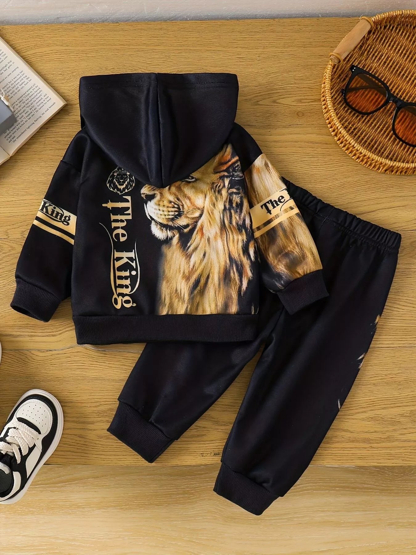 Children's Lion King Print Hoodie and Pants Set by Trendsi