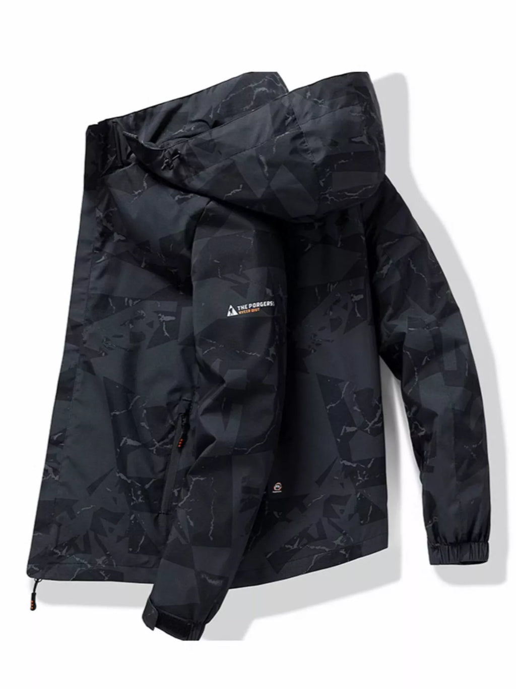 Men's Plus Size Camouflage Waterproof Outdoor Jacket by Trendsi
