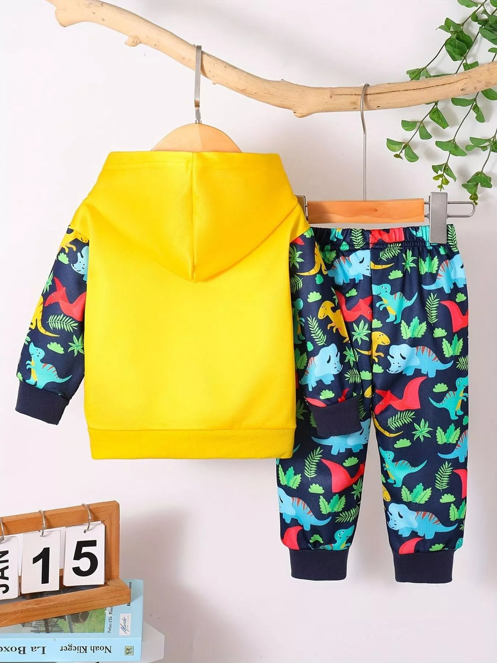 Children's Dinosaur Print Hoodie and Pants Set by Trendsi