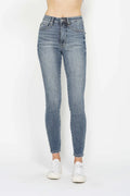 Judy Blue Full Size Tummy Control Contrast Wash Skinny Jeans by Trendsi