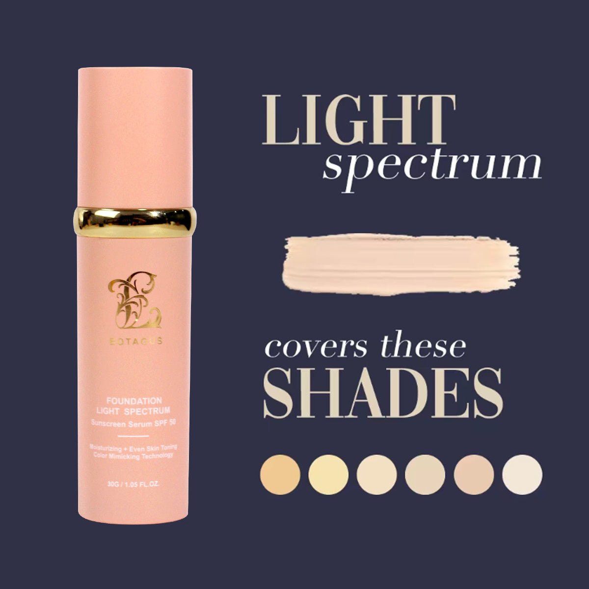BOTAGUS Foundation 4 In 1-Light Spectrum,Protecting From Sun With SPF 50,For Gym, Sports, Dancing Concealer Coverage Flawless by DC-THE CEO