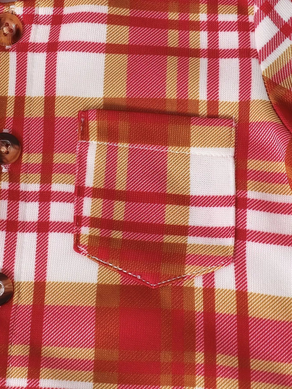 Children's Plaid Button Up Hooded Top & Pants Set by Trendsi
