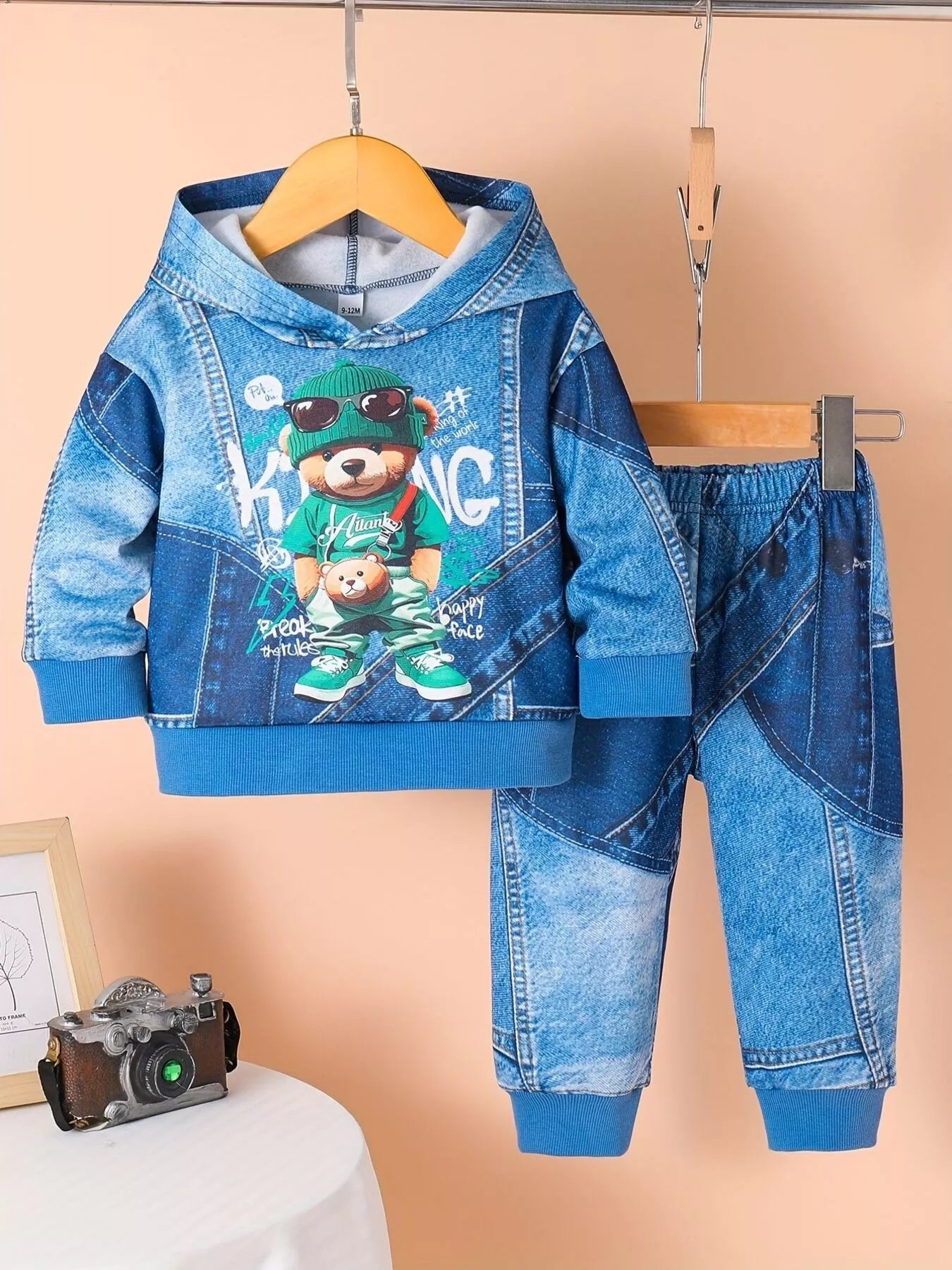Children's Bear Hoodie and Pants Set by Trendsi