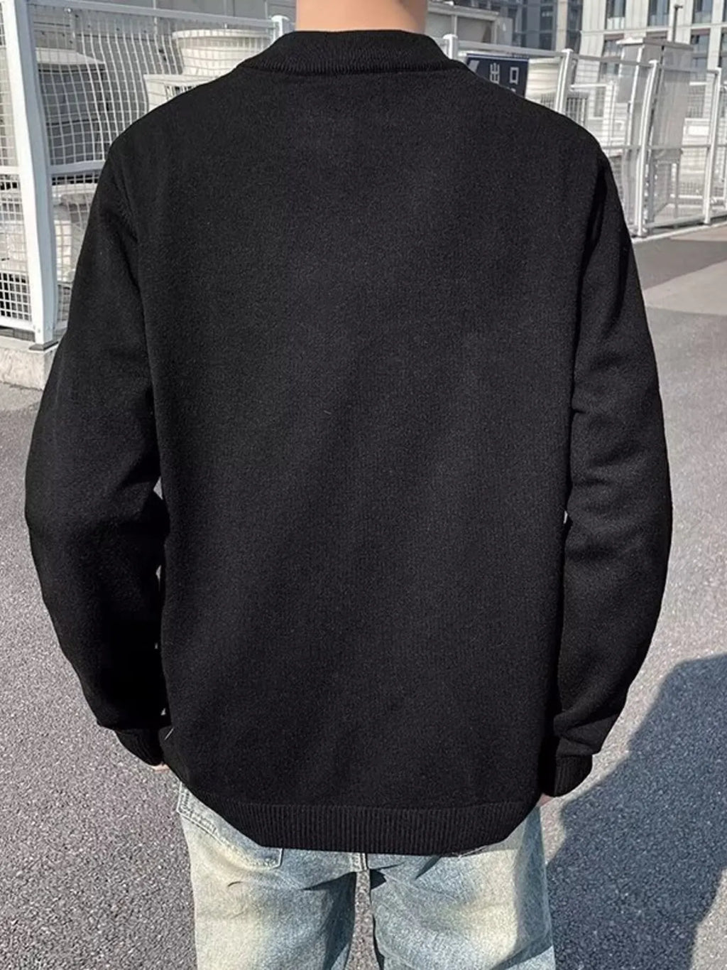 Men's Plus Size Mock Neck Long Sleeve Knit Top by Trendsi