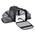 Carrier For Cat Pet Airline Approved Expandable Foldable Soft Dog Carrier Opened Doors Reflective Tapes Cat Travel Bag by DC-THE CEO