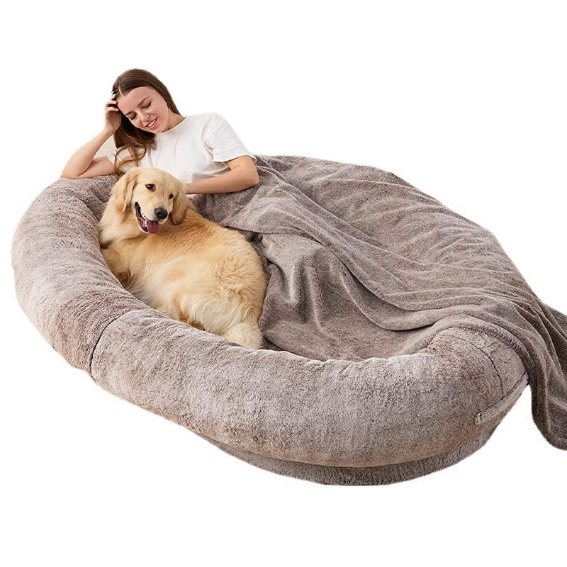 Large Human Short Plush Dog Bed by DC-THE CEO
