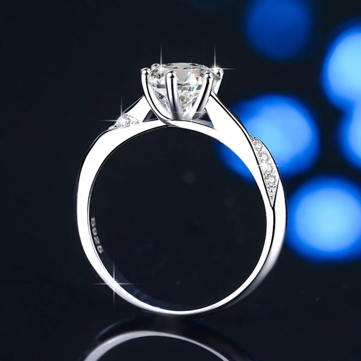 1 Carat Moissanite 925 Sterling Silver Ring by Trendsi