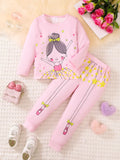 Children's Graphic Long Sleeve Top and Pants Set by Trendsi