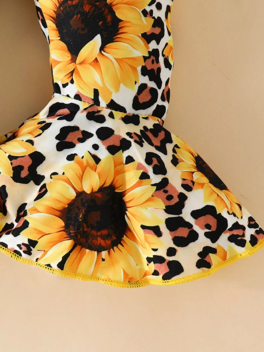 Children's Ruffled Bodysuit and Sunflower Pants Set by Trendsi