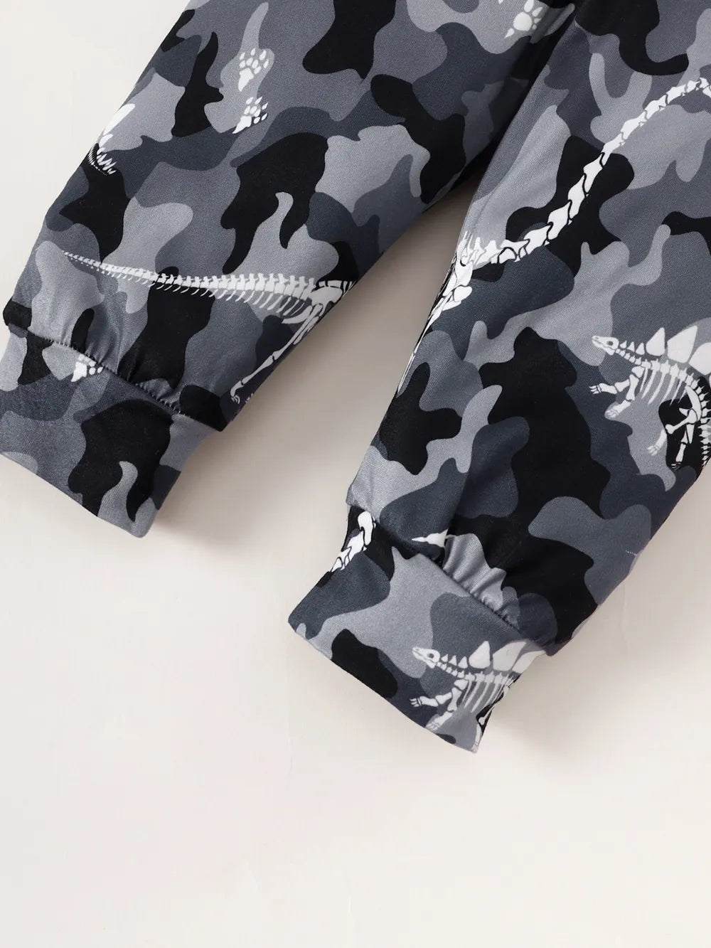 Children's Striped Hooded Bodysuit and Camouflage Pants Set by Trendsi