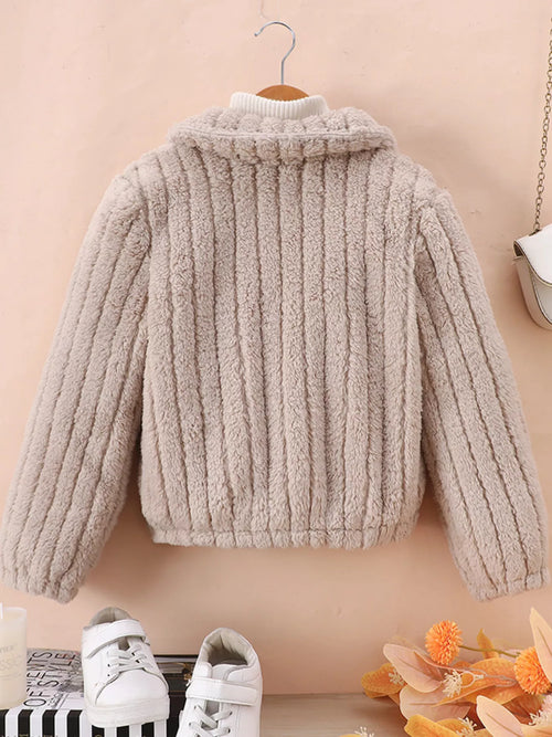 Children's Cozy Fleece Button-Down Jacket by Trendsi
