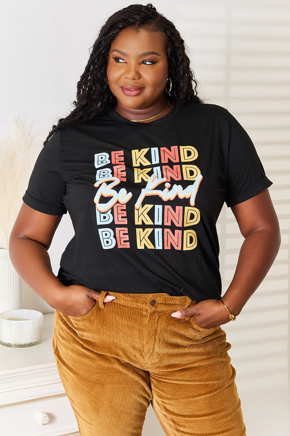 Simply Love BE KIND Graphic Round Neck T-Shirt by Trendsi
