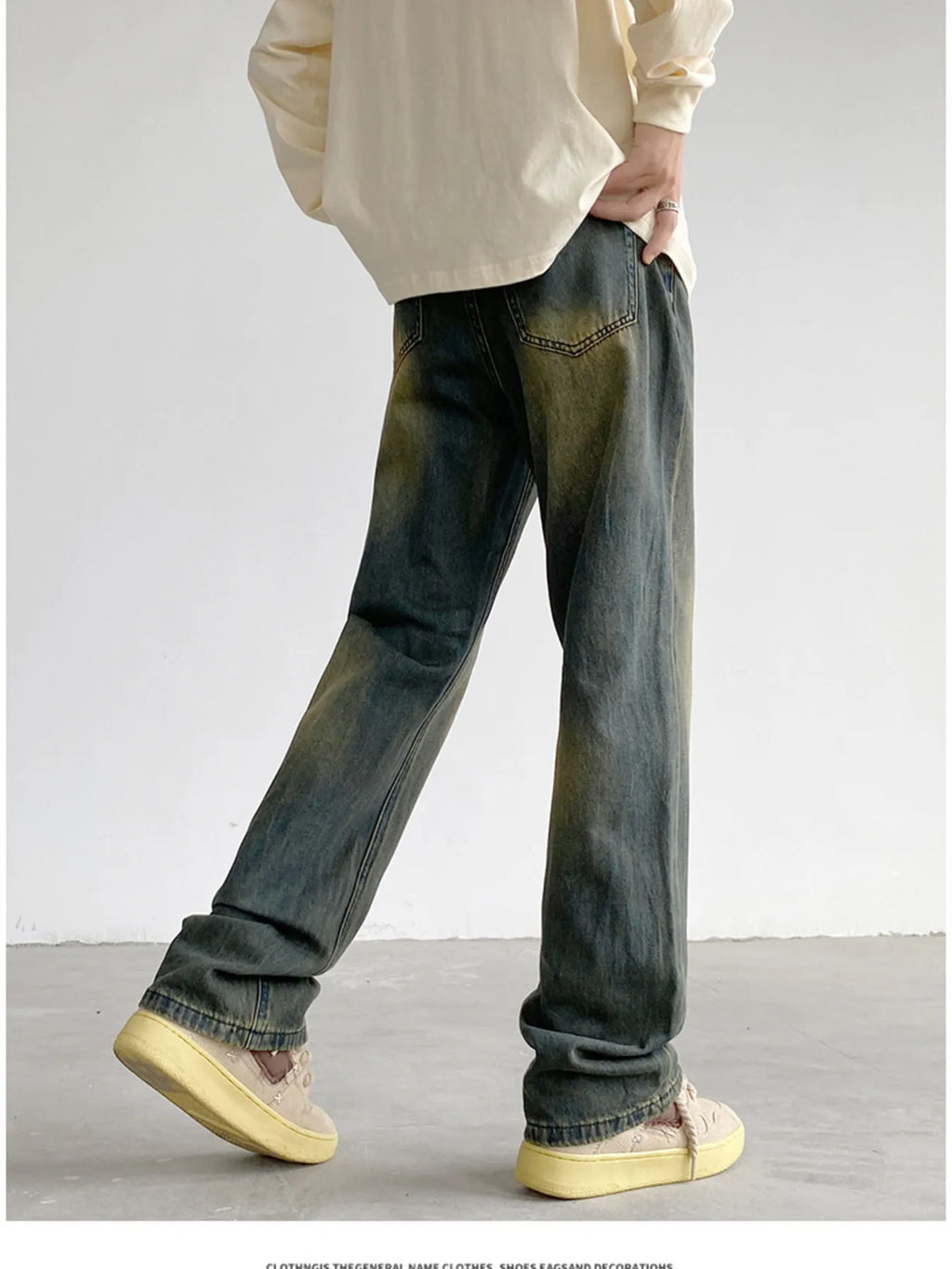 Men's Plus Size Vintage Wash Relaxed Fit Jeans by Trendsi