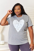 Simply Love Heart Graphic Cuffed Short Sleeve T-Shirt by Trendsi