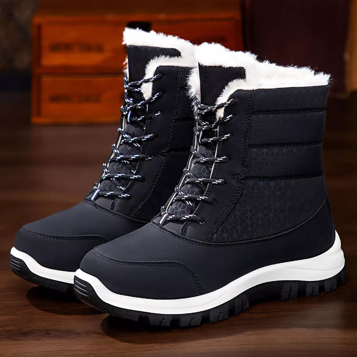 Winter Waterproof Snow Boots with Warm Fur Lining by Trendsi