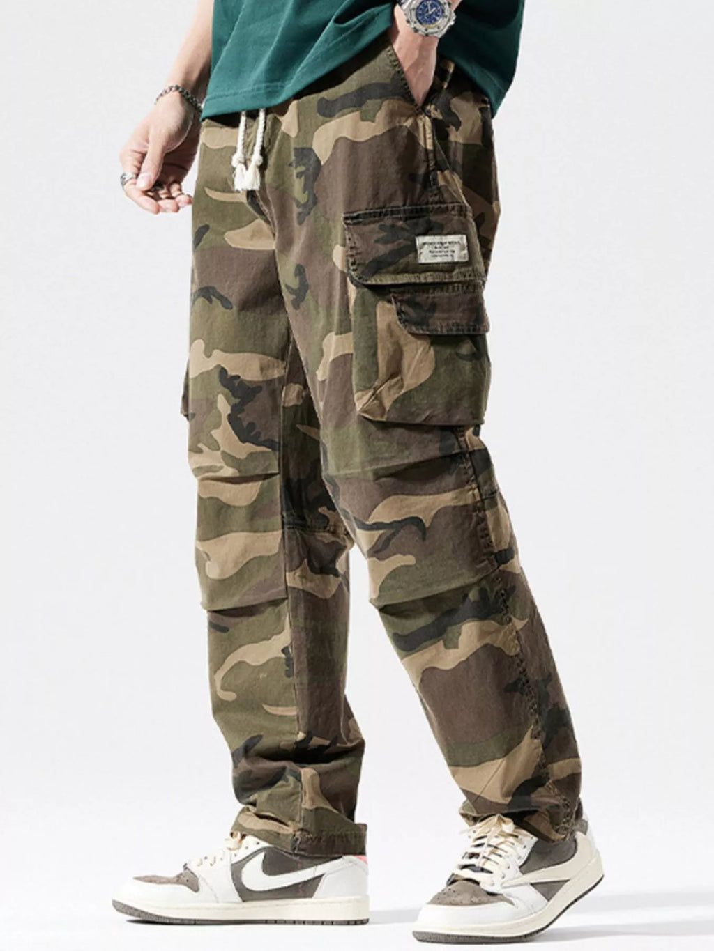 Men's Full Size Casual Camouflage Cargo Pants Plus Size by Trendsi