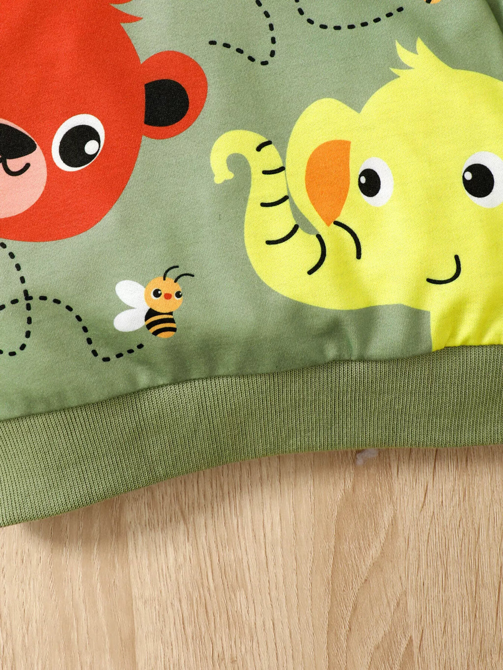Children's Cartoon Animal Print Sweatshirt & Jeans Set by Trendsi