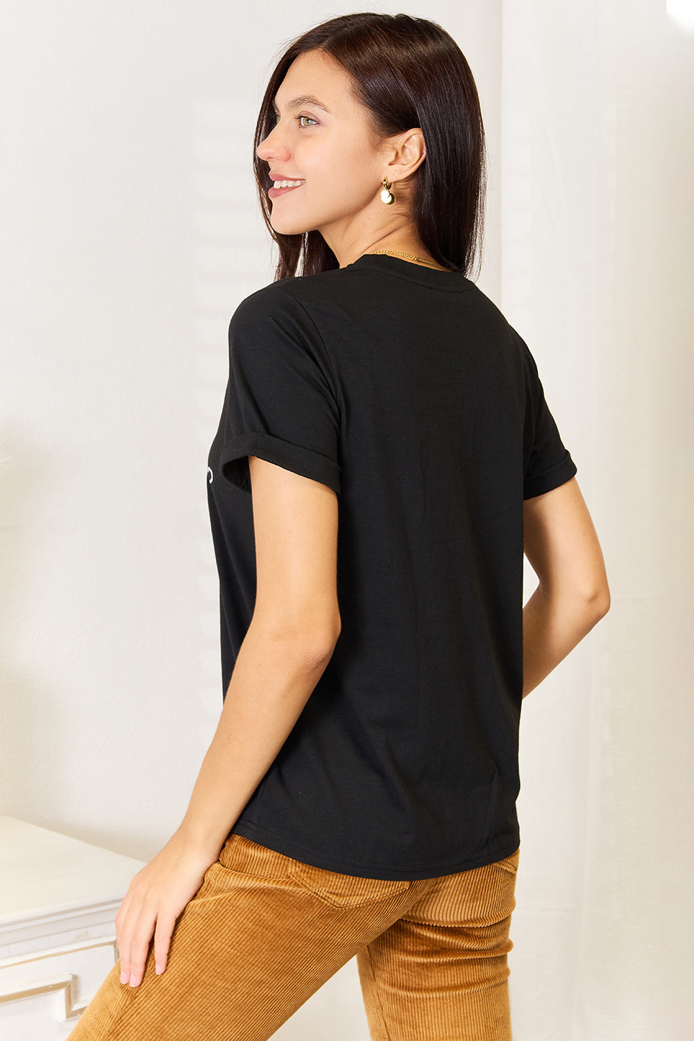Simply Love Letter Graphic Round Neck T-Shirt by Trendsi