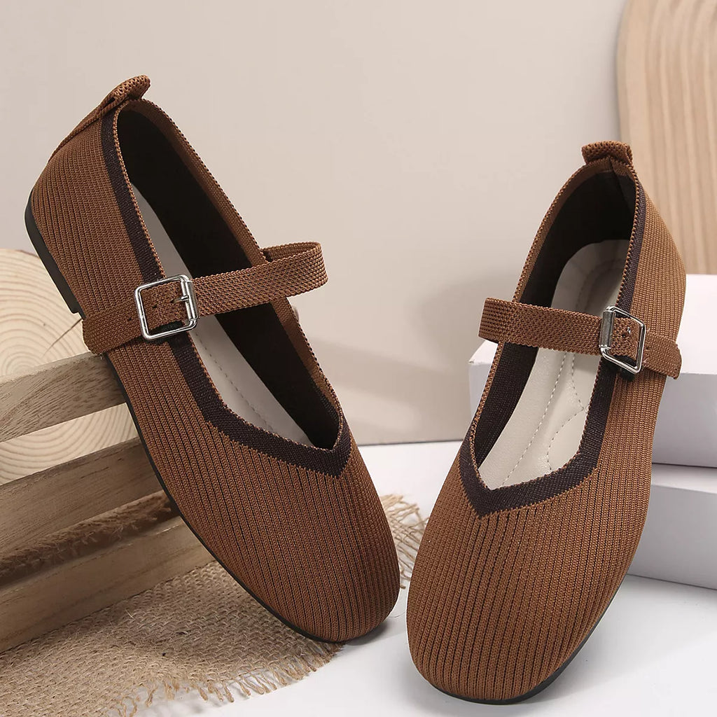 Round Toe Mesh Slip-Ons by Trendsi