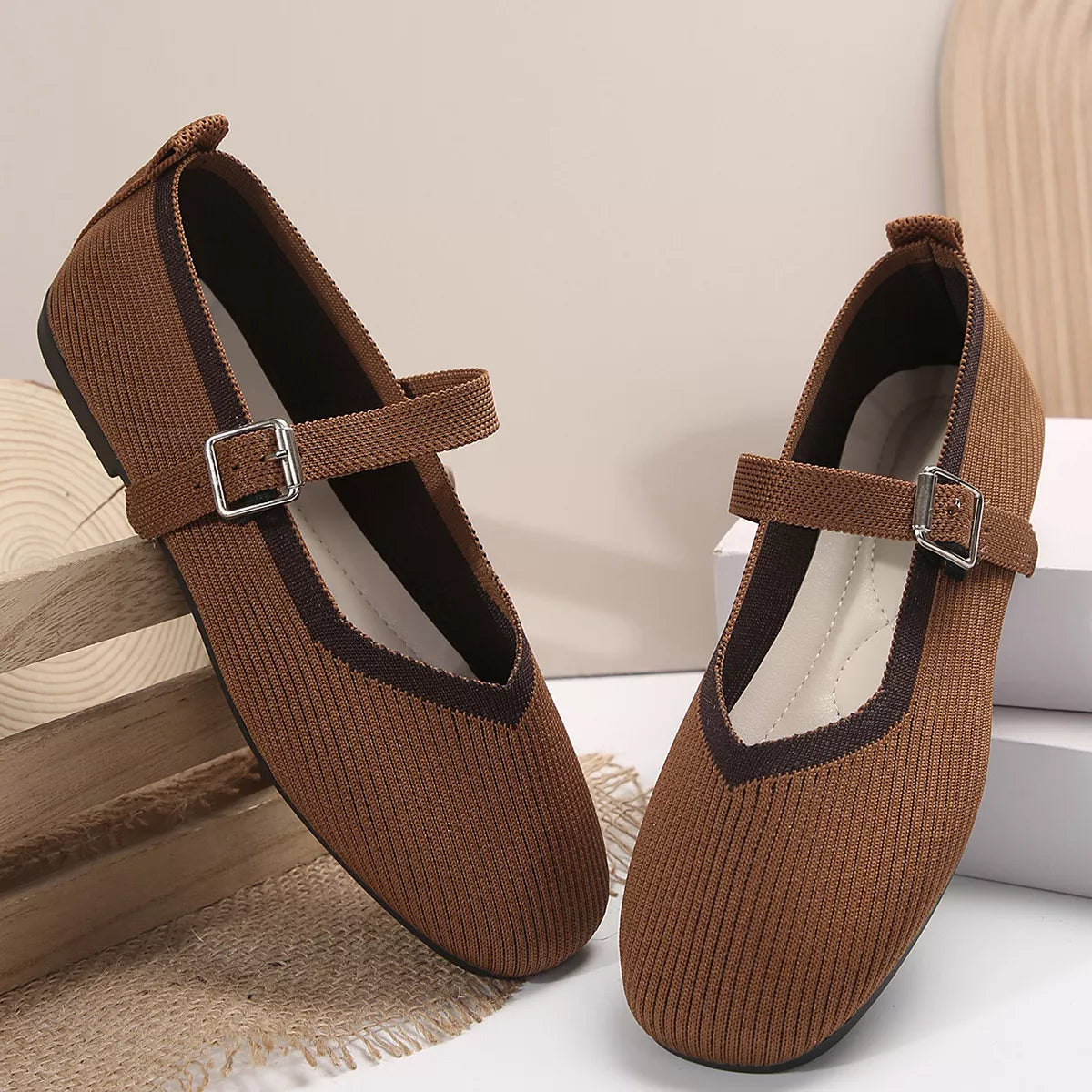 Round Toe Mesh Slip-Ons by Trendsi