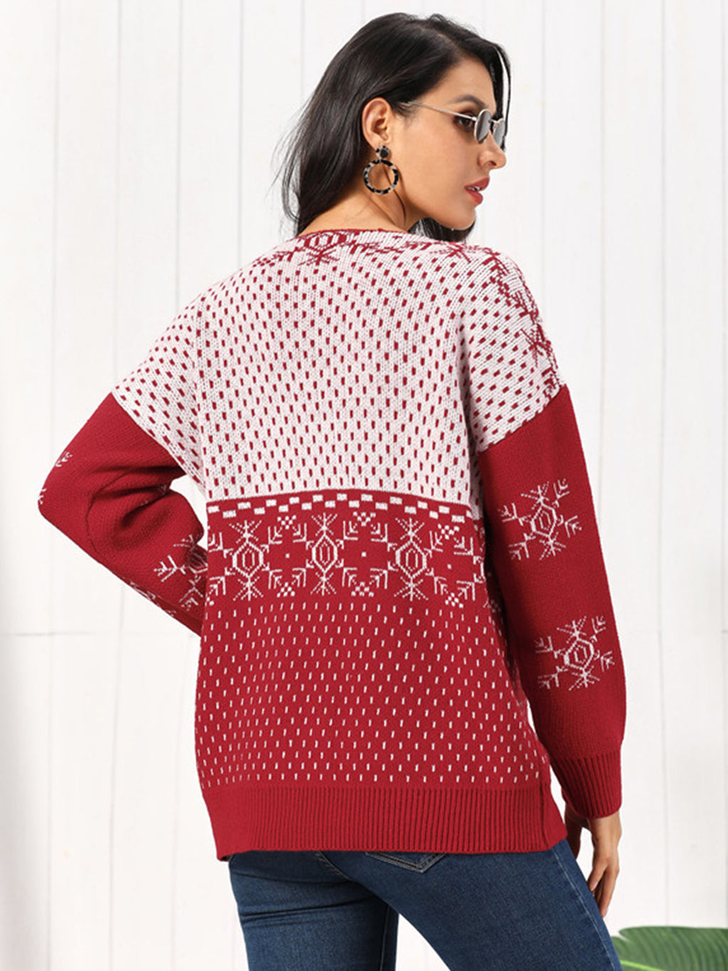 Snowflake Button Down Cardigan by Trendsi