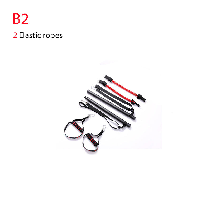 Body Workout Trainer Bar with Resistance Bands Rubber Buckles by DC-THE CEO