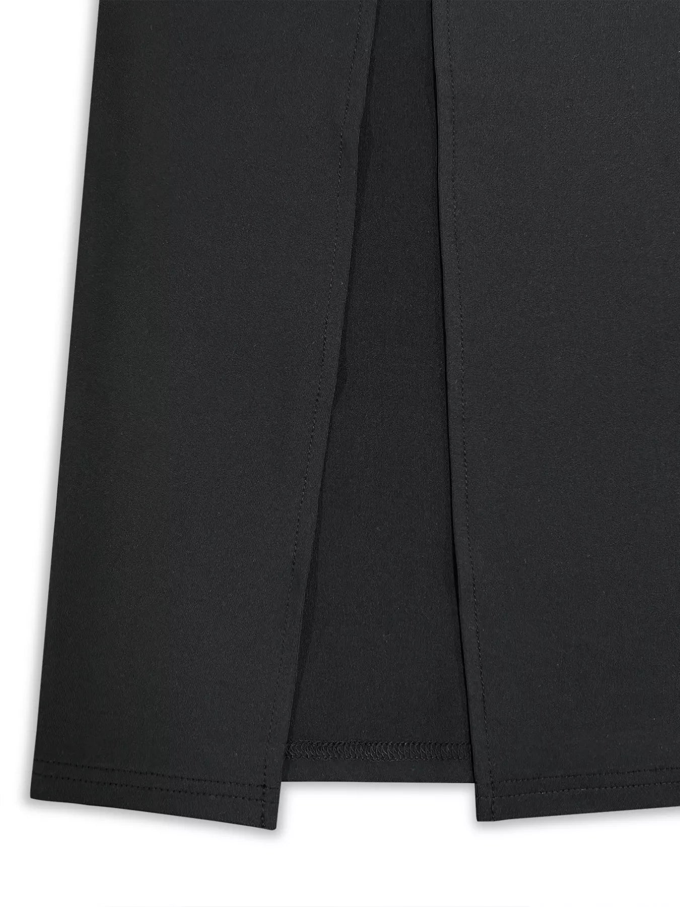 Square Neck Long Sleeve Slit Bodycon Maxi Dress by Trendsi