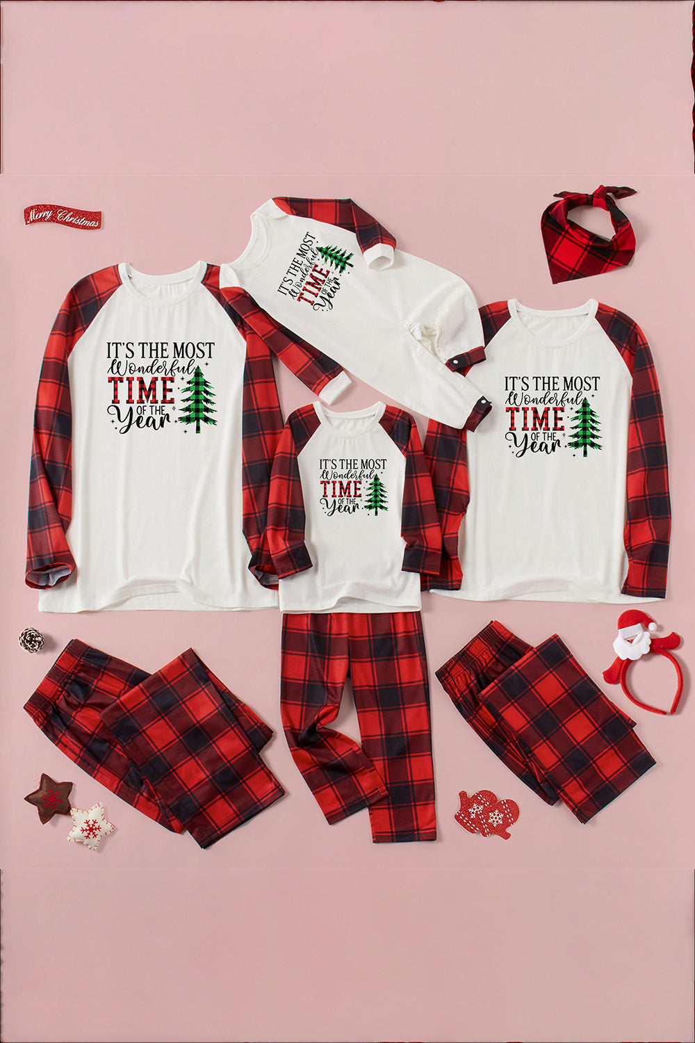 Slogan Graphic Top and Plaid Pants Set by Estely