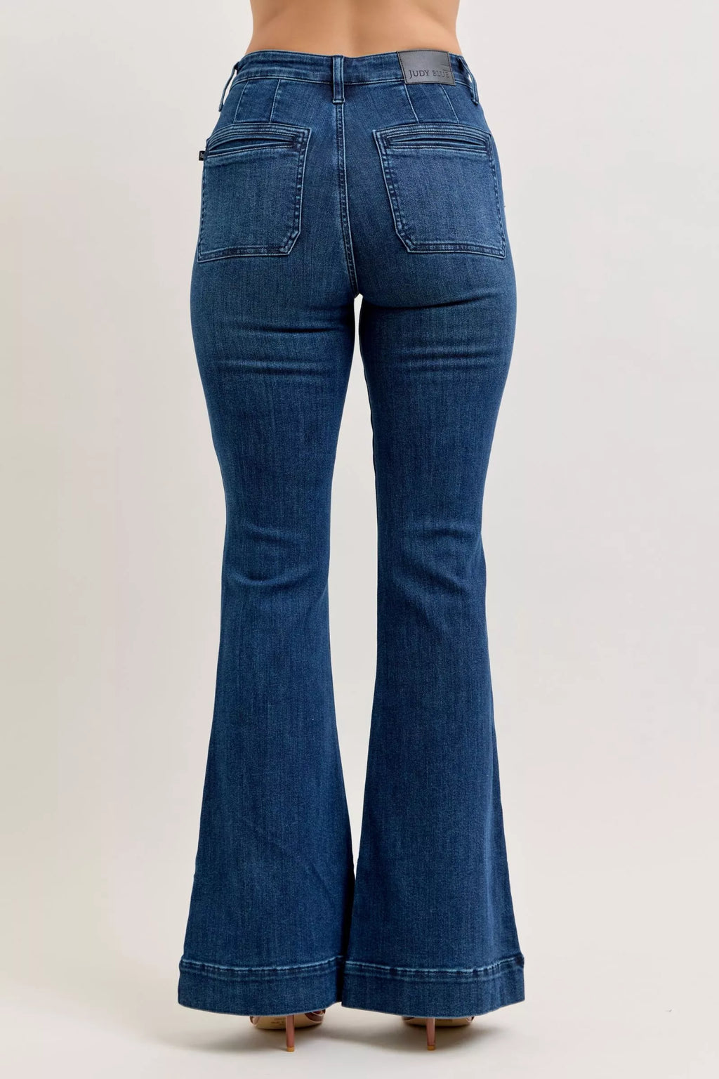 Judy Blue High-Waisted Flare Jeans with Front Pockets by Trendsi