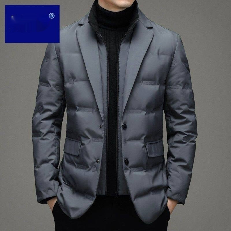 Fake Two-piece Suit Down Jacket Business Men by Estely