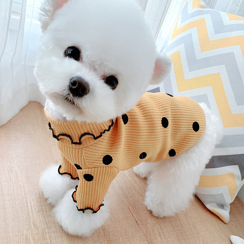 Dot turtleneck dog bottoming shirt by DC-THE CEO