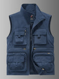 Men's Plus Size Multi-Pocket Outdoor Utility Vest by Trendsi