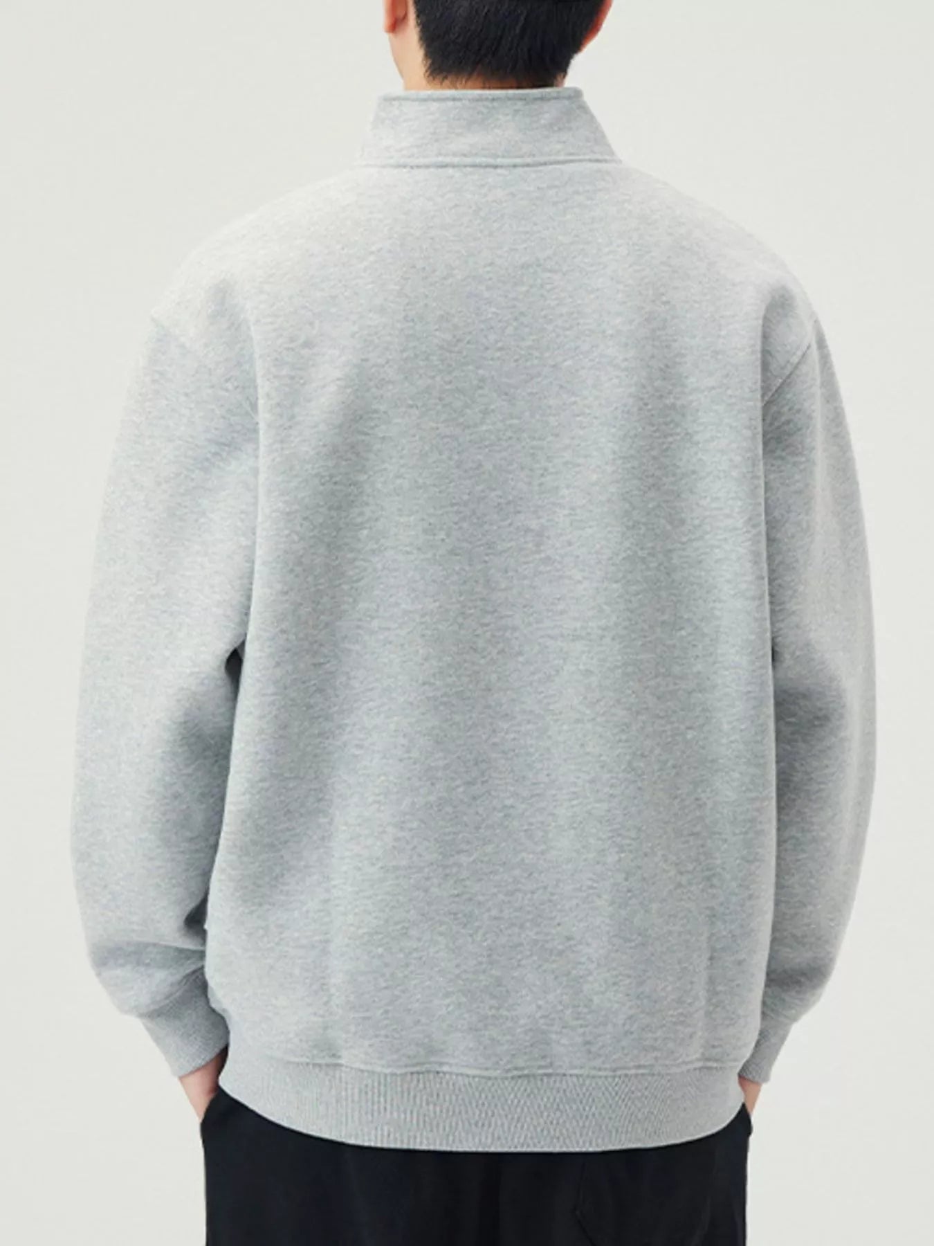 Men's Plus Size Button Detail Long Sleeve Sweatshirt by Trendsi