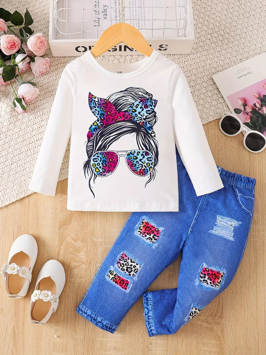 Children's Graphic Long Sleeve Top and Pants Set by Trendsi