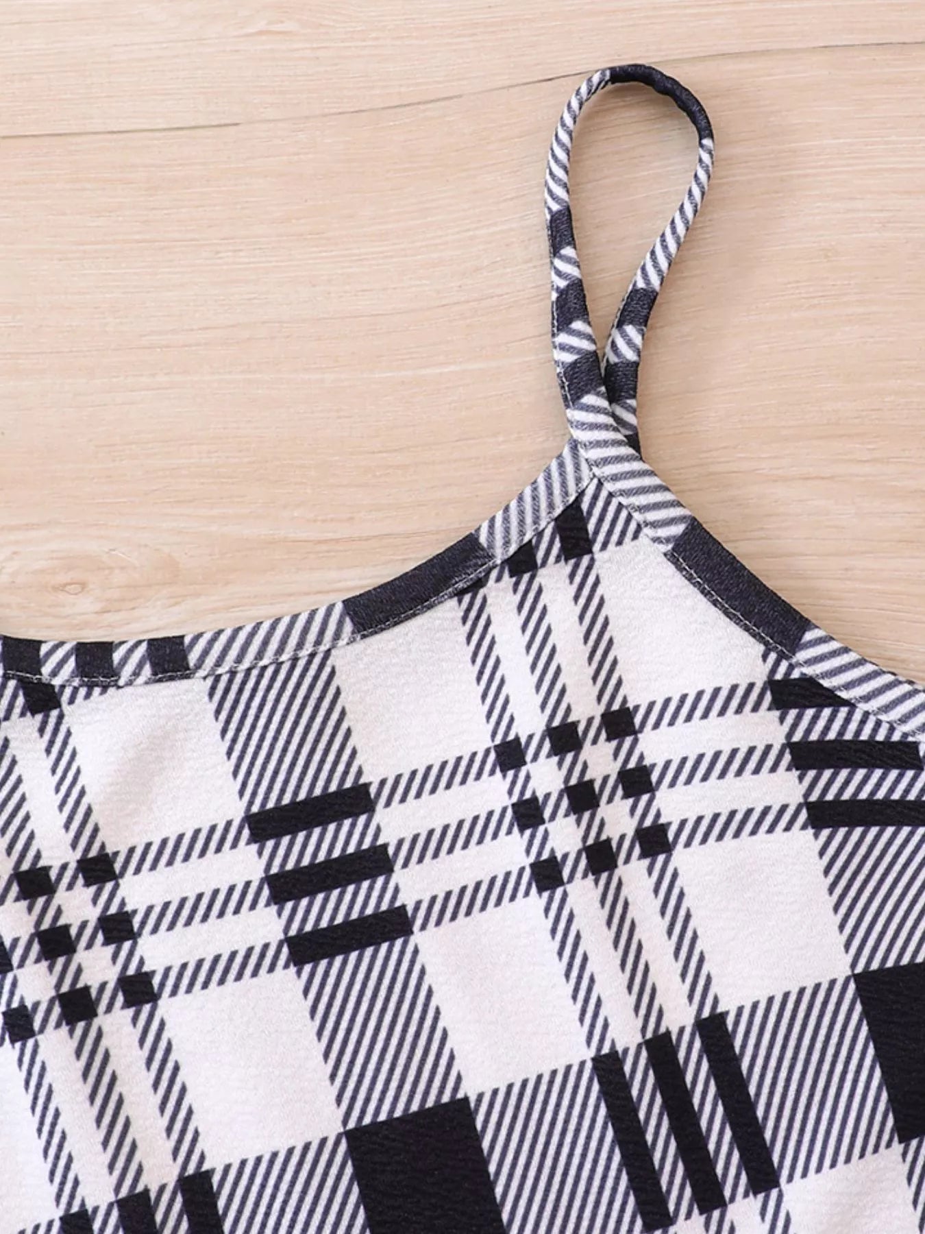 Children's Plaid Print Long Sleeve Dress Set by Trendsi