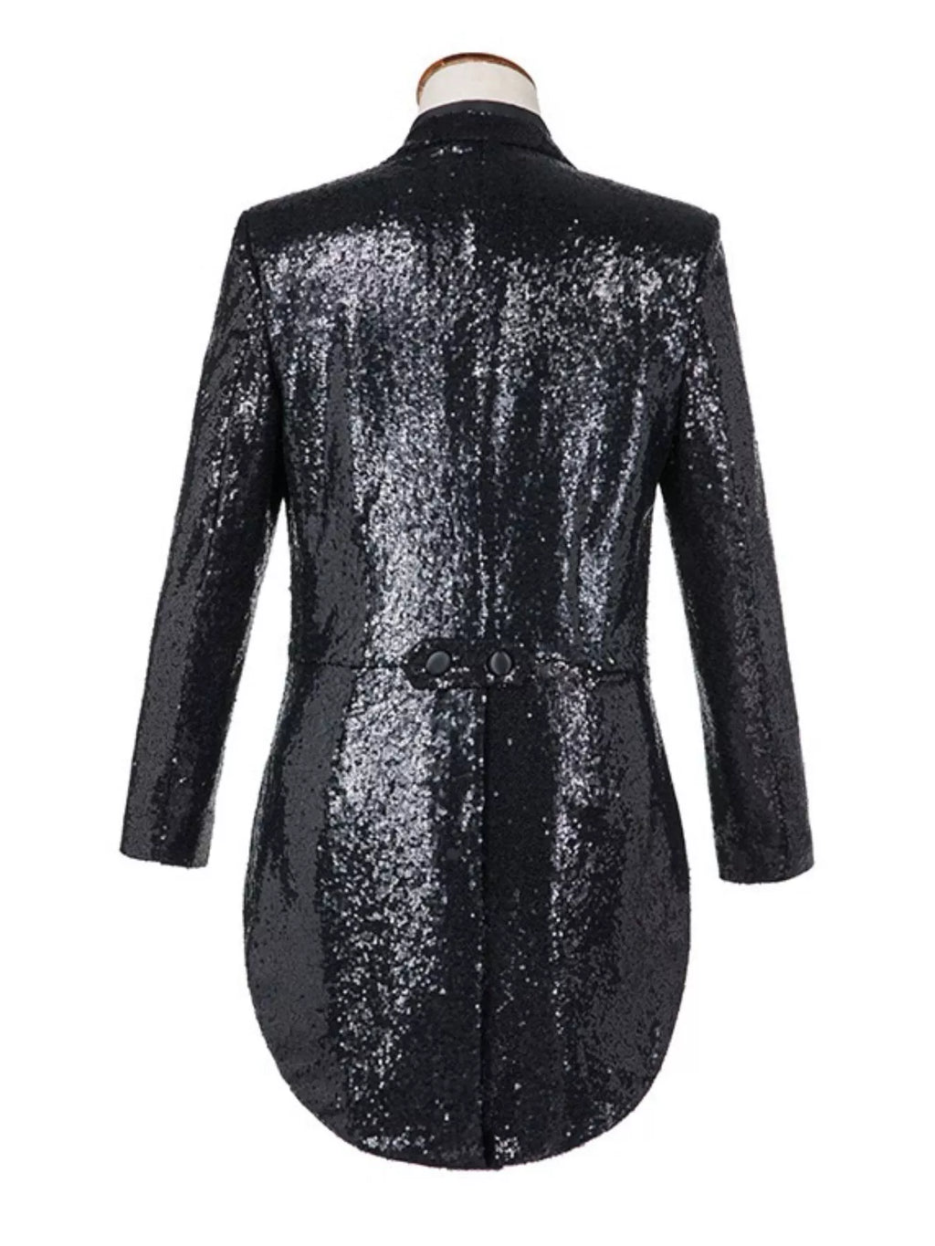 Men's Plus Size Sequin Button Up Long Sleeve Tailcoat Blazer by Trendsi