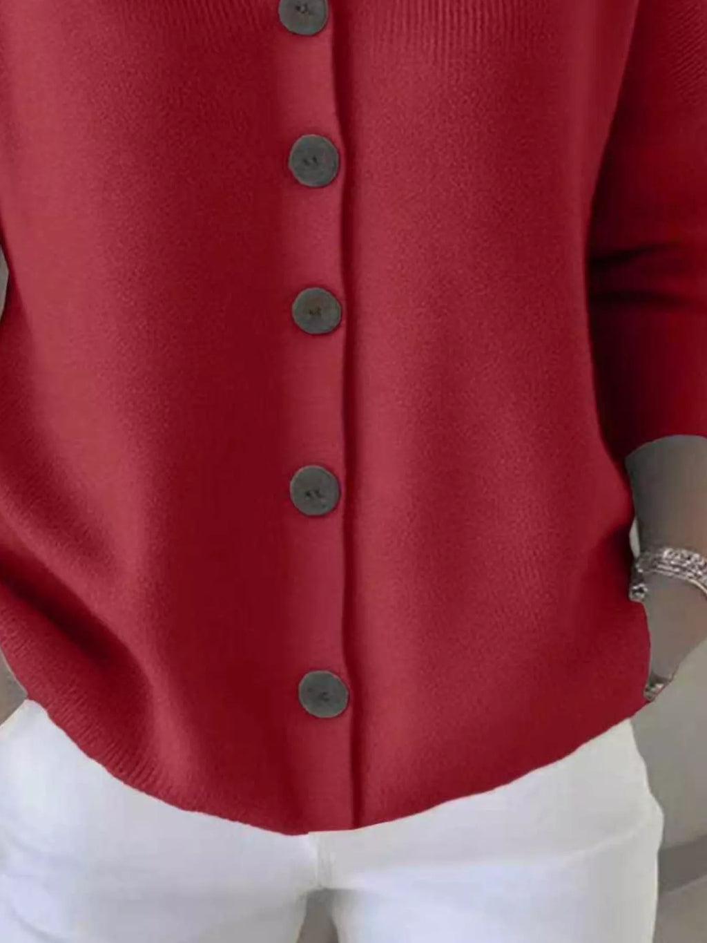 Full Size Hooded Button-Front Soft Knit Cardigan Plus Size by Trendsi