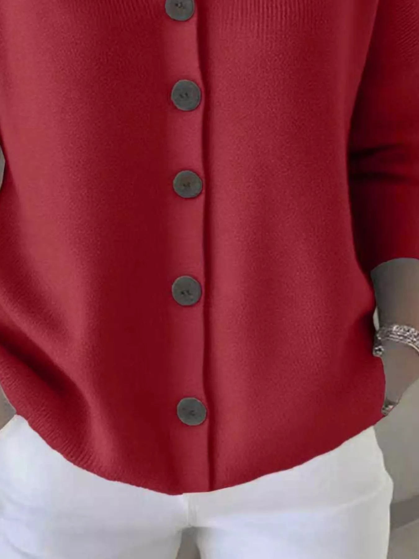 Full Size Hooded Button-Front Soft Knit Cardigan Plus Size by Trendsi