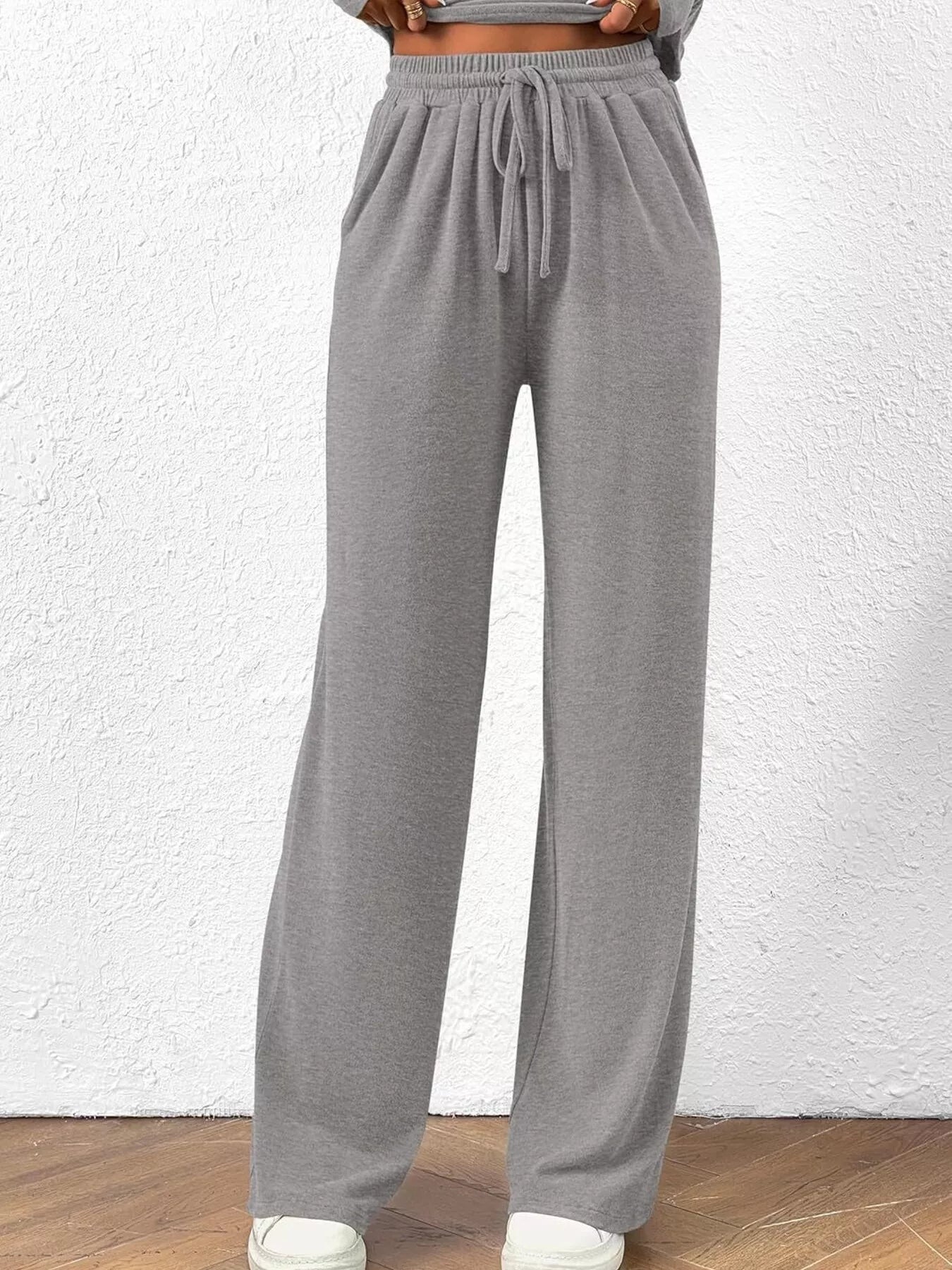 Long Sleeve Top and Wide Leg Pants Set by Trendsi