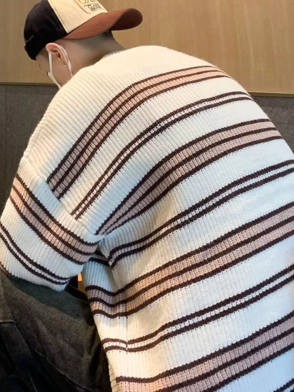 Men's Striped Knit Pullover Sweater by Trendsi