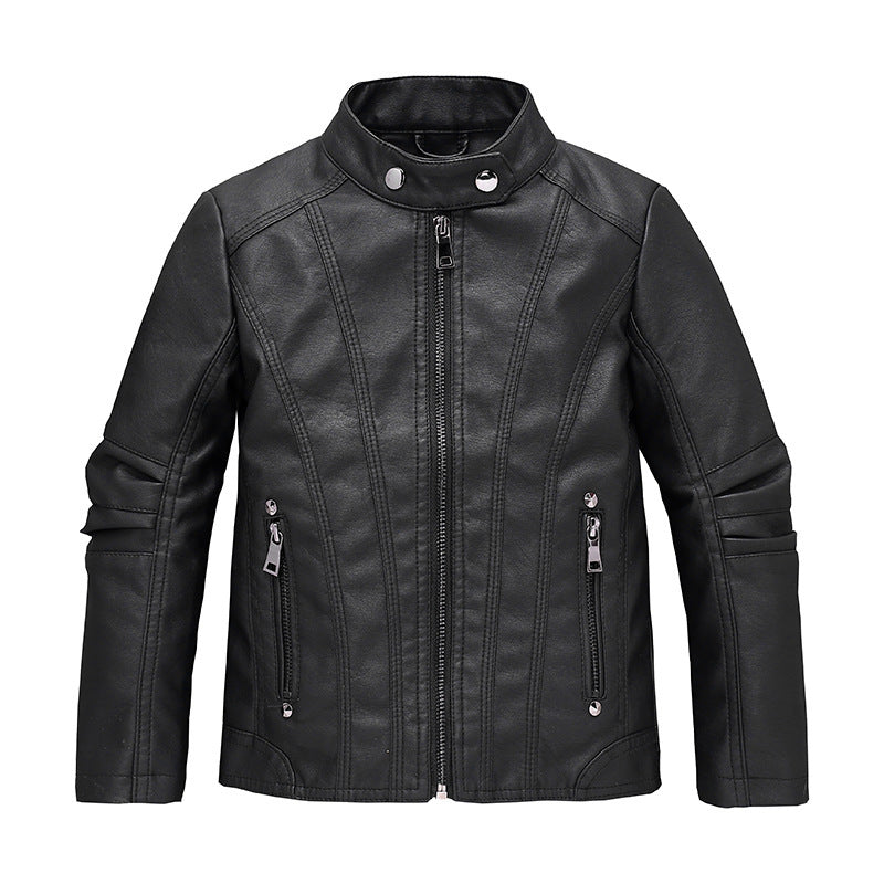 Children's Clothing Children's Leather Boys And Girls Motorcycle Jacket New European And American Children Medium And Big Children Fashionable Jacket by DC-THE CEO