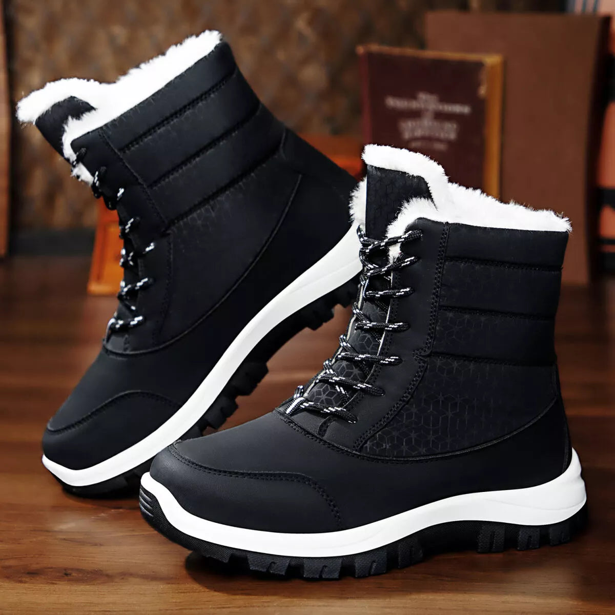 Winter Waterproof Snow Boots with Warm Fur Lining by Trendsi